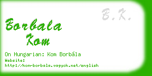 borbala kom business card